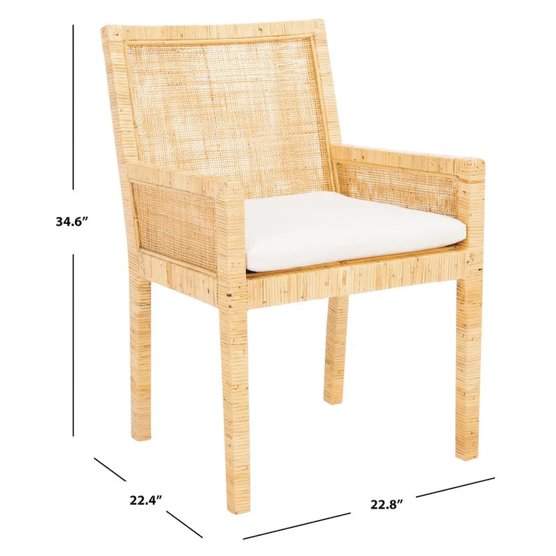 Fauteuil d'appoint côtier avec coussin - 57,9 cm L x 56,9 cm P x 87,9 cm H