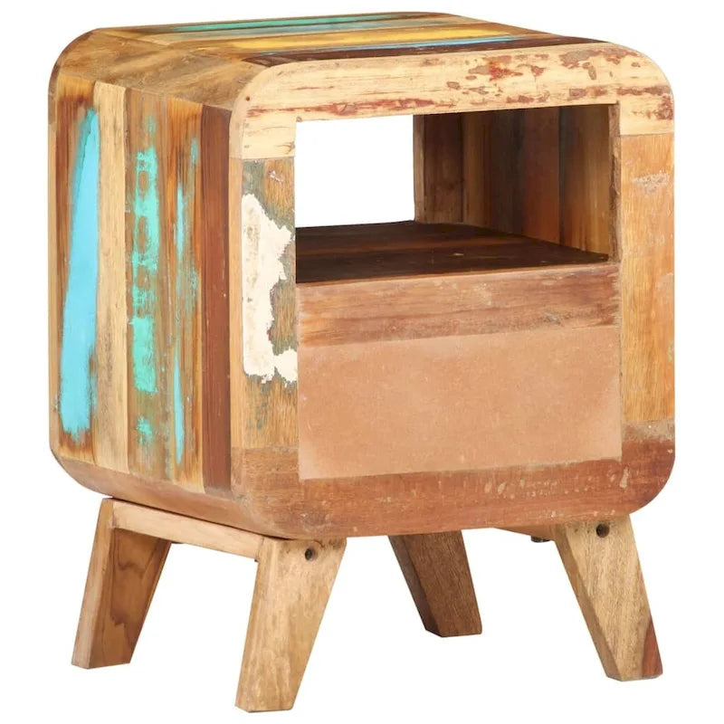 Table de chevet en bois massif avec tiroir - 30 x 30 x 41 cm