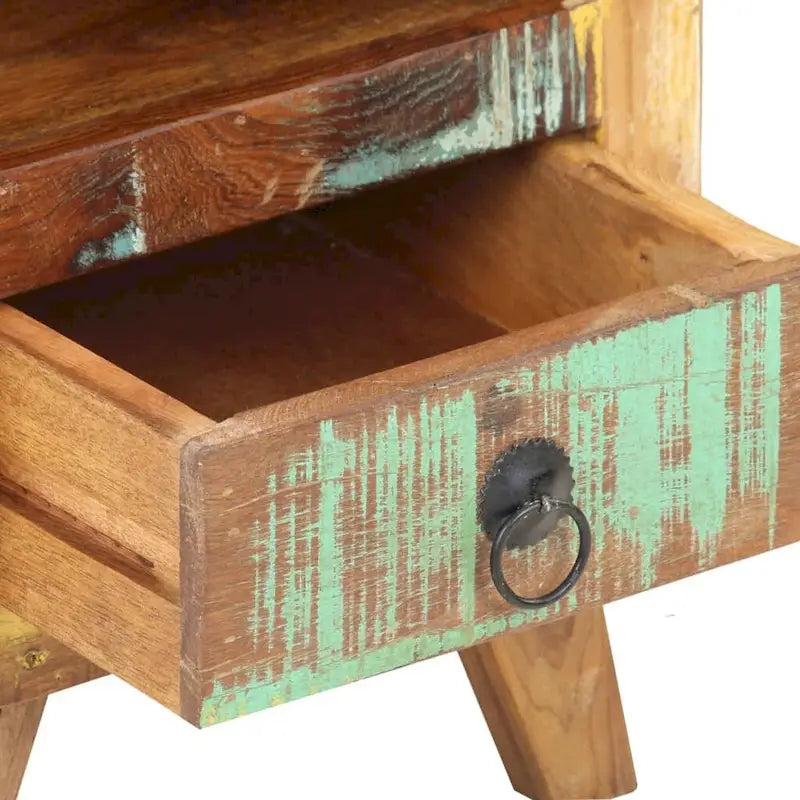 Table de chevet en bois massif avec tiroir - 30 x 30 x 41 cm