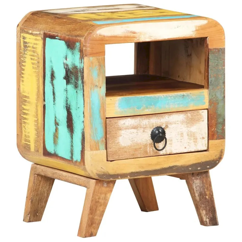 Table de chevet en bois massif avec tiroir - 30 x 30 x 41 cm