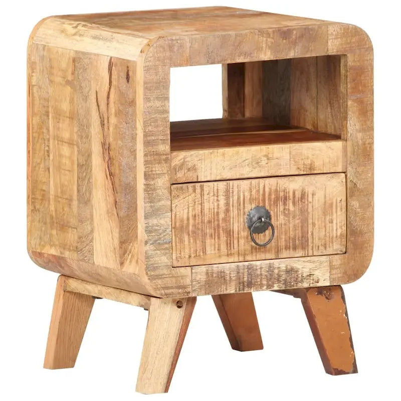 Table de chevet en bois massif avec tiroir - 30 x 30 x 41 cm