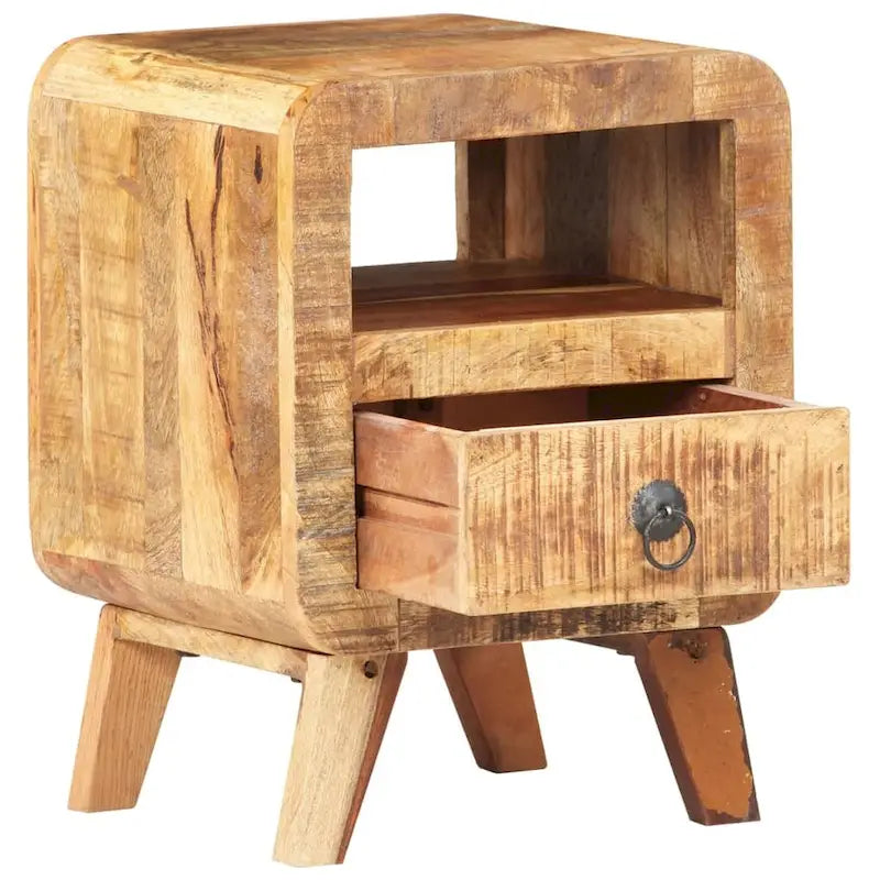 Table de chevet en bois massif avec tiroir - 30 x 30 x 41 cm