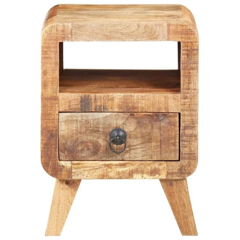 Table de chevet en bois massif avec tiroir - 30 x 30 x 41 cm