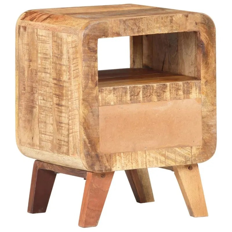 Table de chevet en bois massif avec tiroir - 30 x 30 x 41 cm