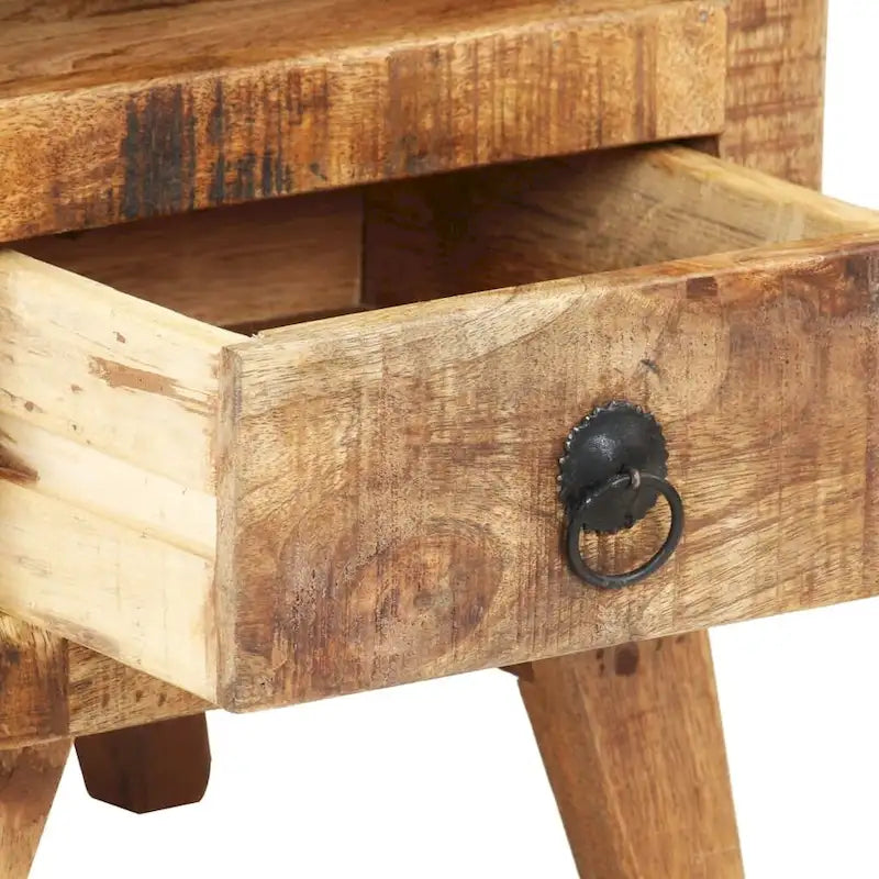 Table de chevet en bois massif avec tiroir - 30 x 30 x 41 cm