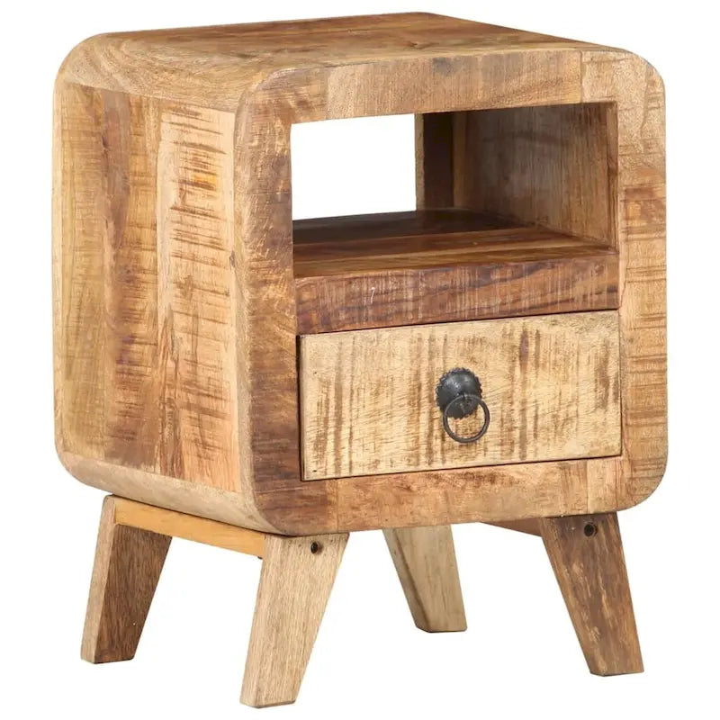 Table de chevet en bois massif avec tiroir - 30 x 30 x 41 cm