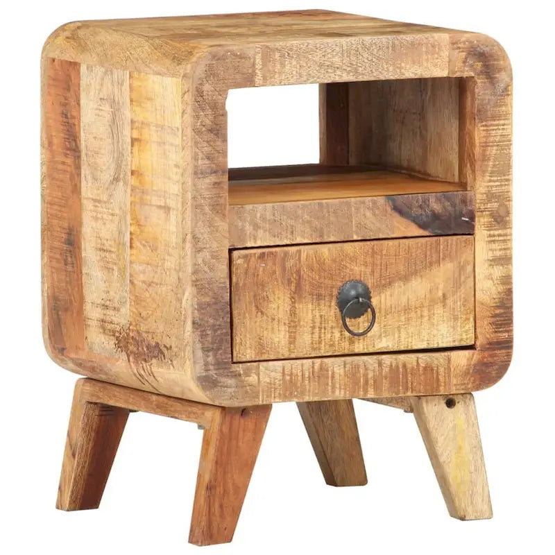 Table de chevet en bois massif avec tiroir - 30 x 30 x 41 cm