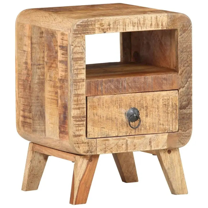 Table de chevet en bois massif avec tiroir - 30 x 30 x 41 cm