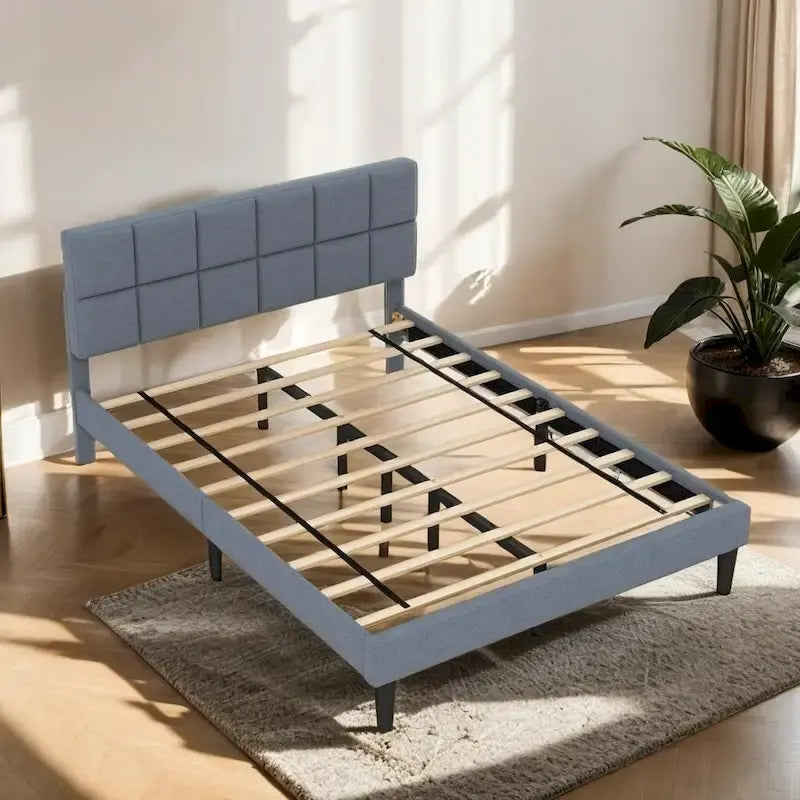 Lit plateforme de style rustique en bois