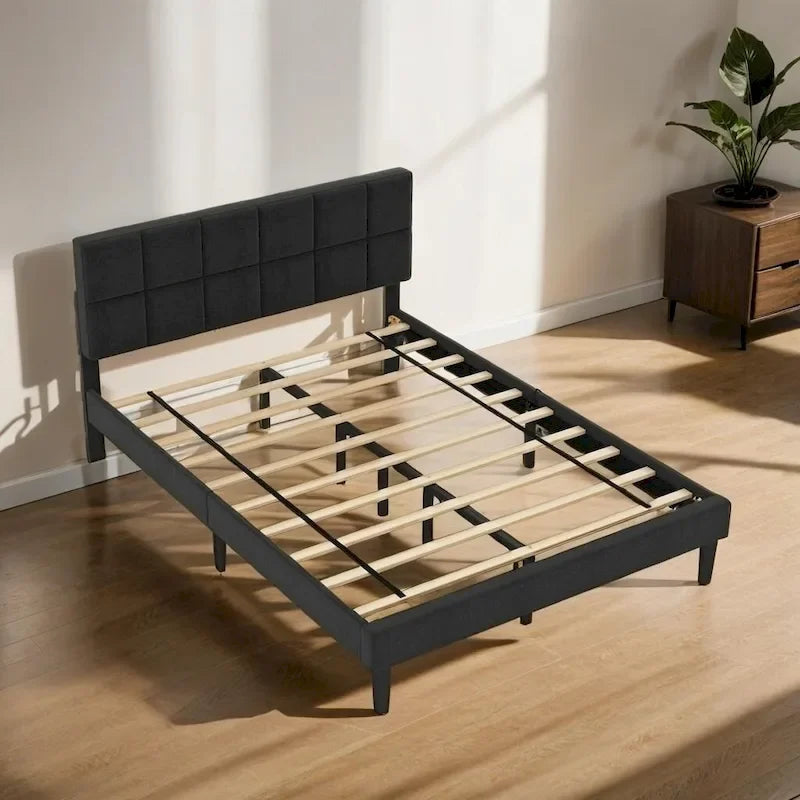 Lit plateforme de style rustique en bois
