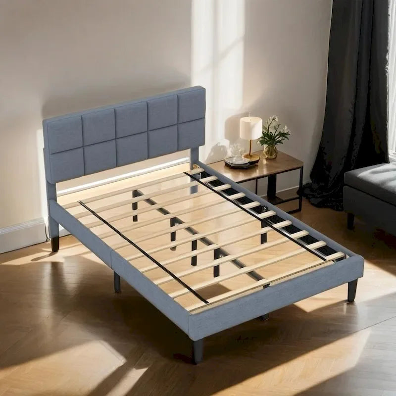 Lit plateforme de style rustique en bois