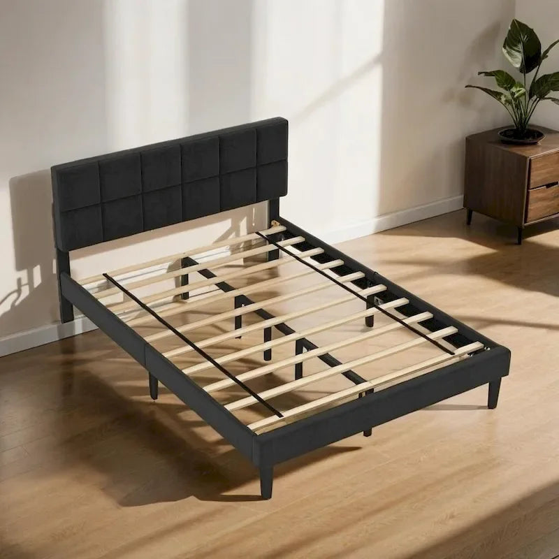 Lit plateforme de style rustique en bois