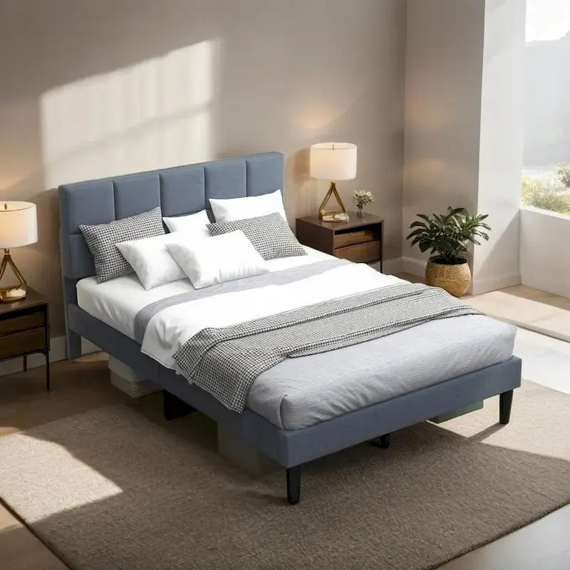 Lit plateforme de style rustique en bois