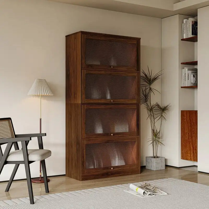 Armoire de bureau moderne en verre avec porte vitrée