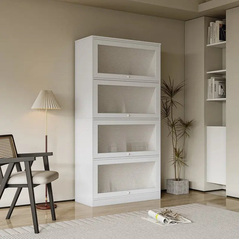 Armoire de bureau moderne en verre avec porte vitrée
