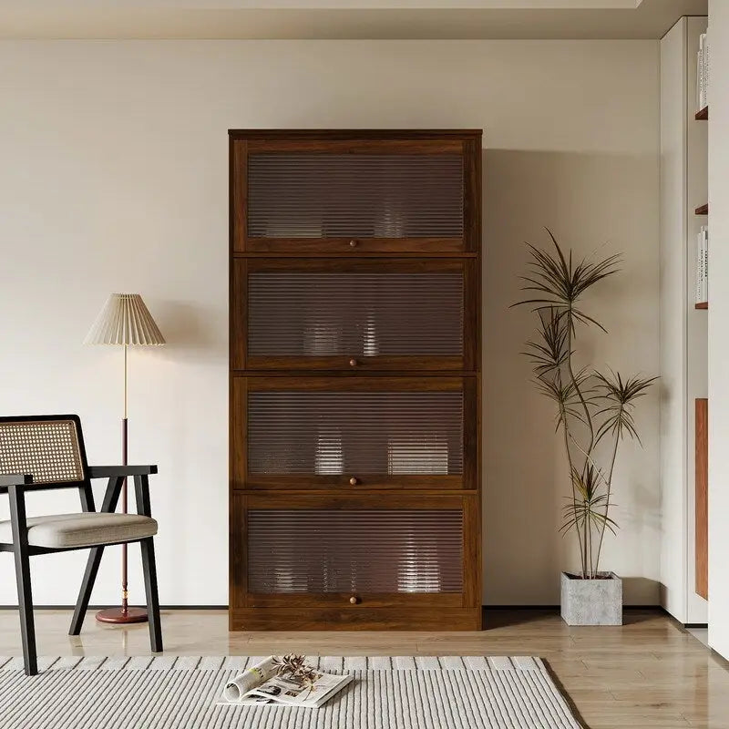 Armoire de bureau moderne en verre avec porte vitrée