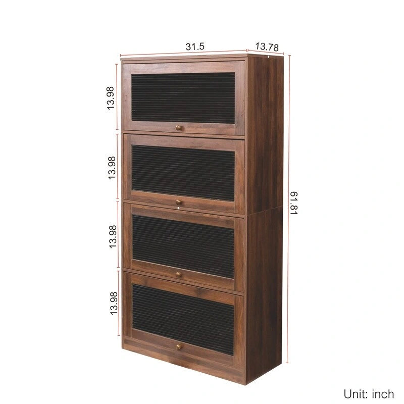 Armoire de bureau moderne en verre avec porte vitrée