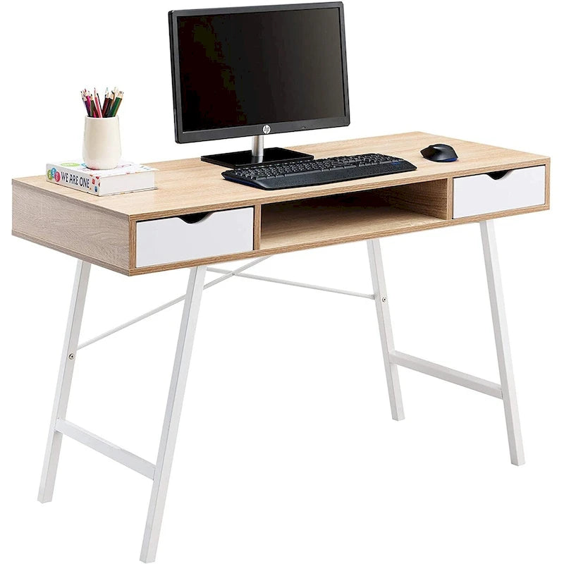 Bureau de travail à domicile avec tiroirs et rangement