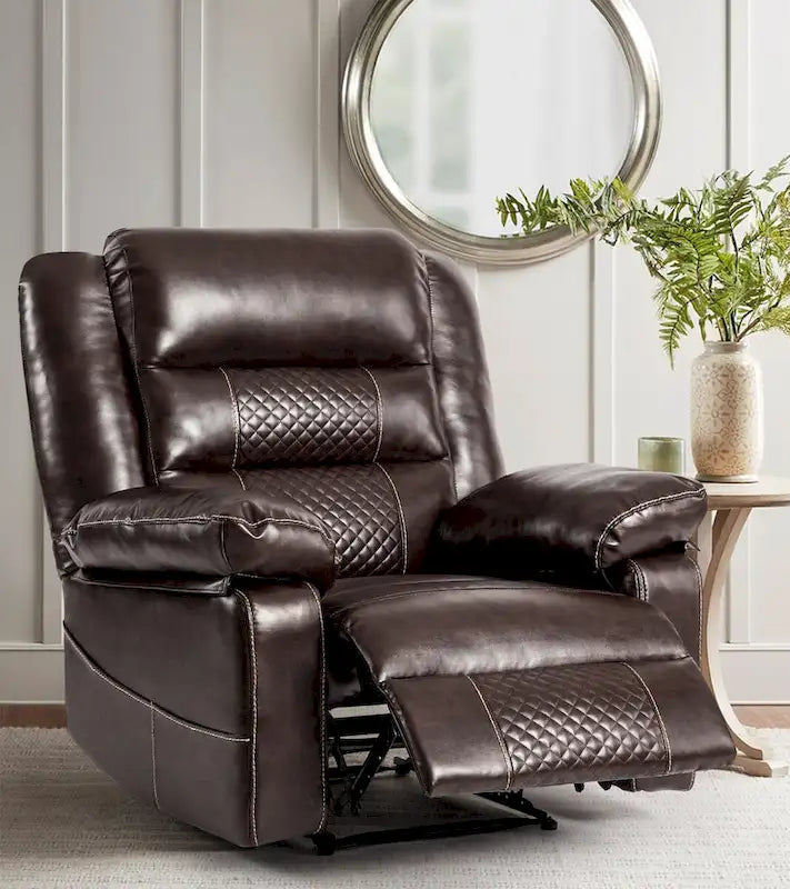 Breathable Leather Massage Recliner Chair Manual Living Room Reclining Sofa