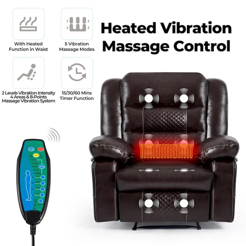 Fauteuil inclinable de massage en cuir respirant