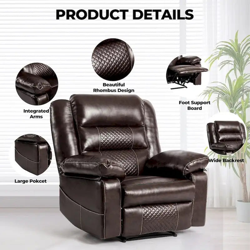 Fauteuil inclinable de massage en cuir respirant