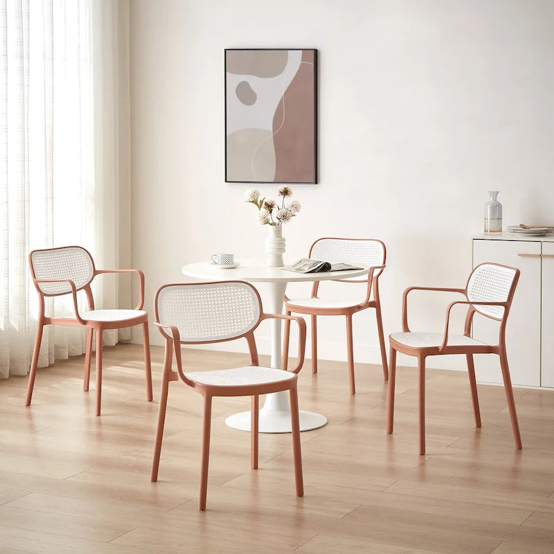 Chaise de salle à manger moderne empilable pour intérieur et extérieur