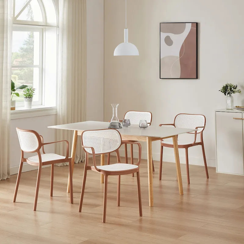 Chaise de salle à manger moderne empilable pour intérieur et extérieur