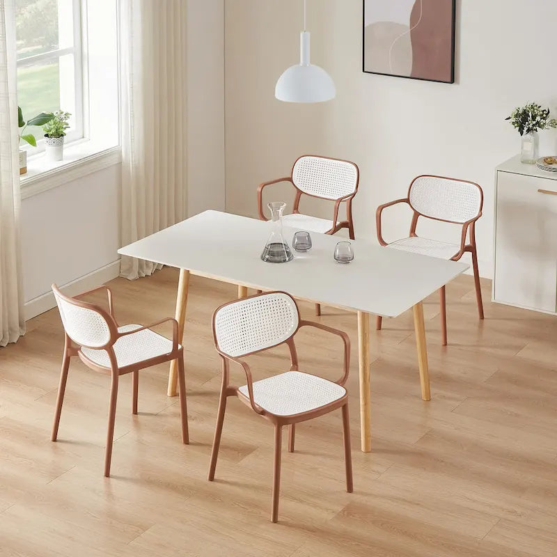 Chaise de salle à manger moderne empilable pour intérieur et extérieur