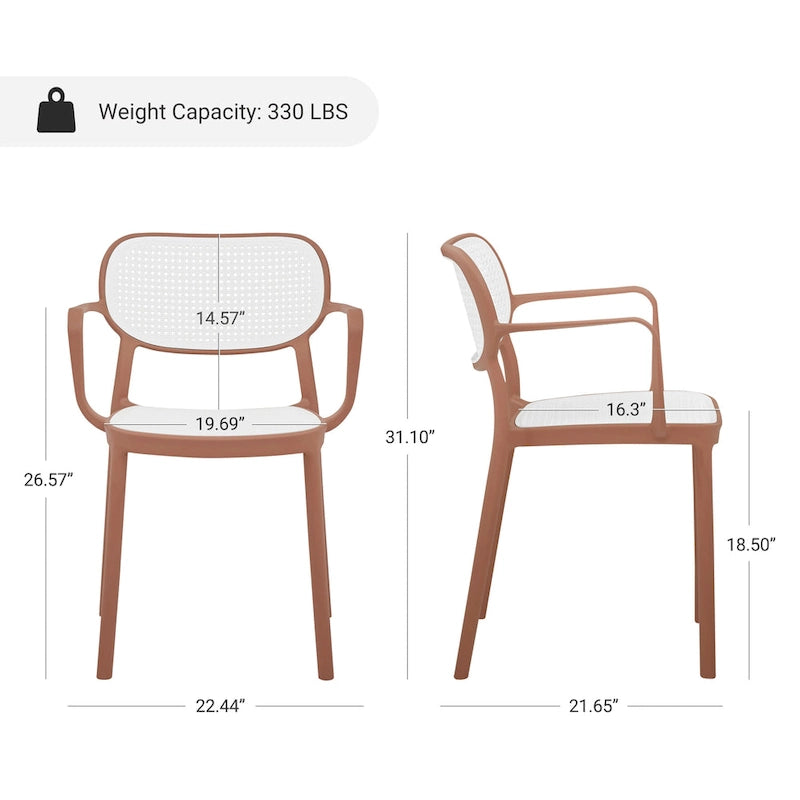 Chaise de salle à manger moderne empilable pour intérieur et extérieur