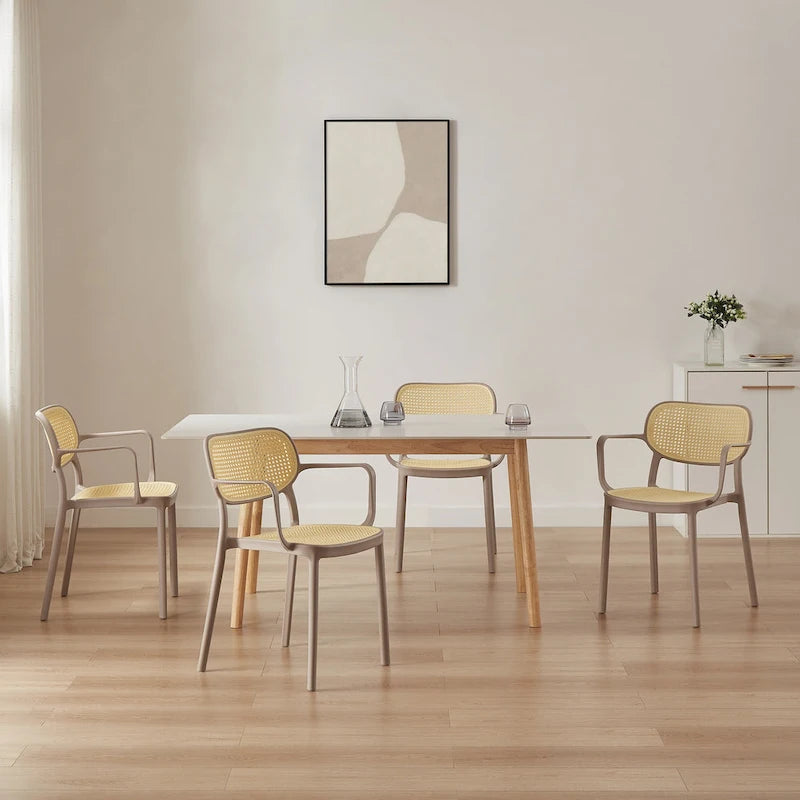 Chaise de salle à manger moderne empilable pour intérieur et extérieur