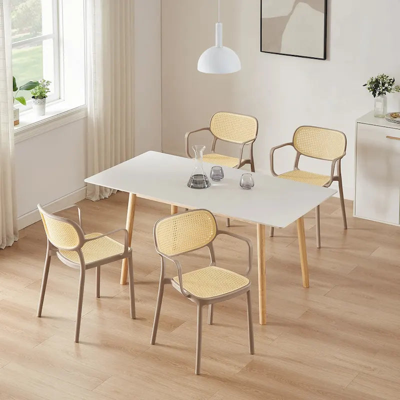 Chaise de salle à manger moderne empilable pour intérieur et extérieur