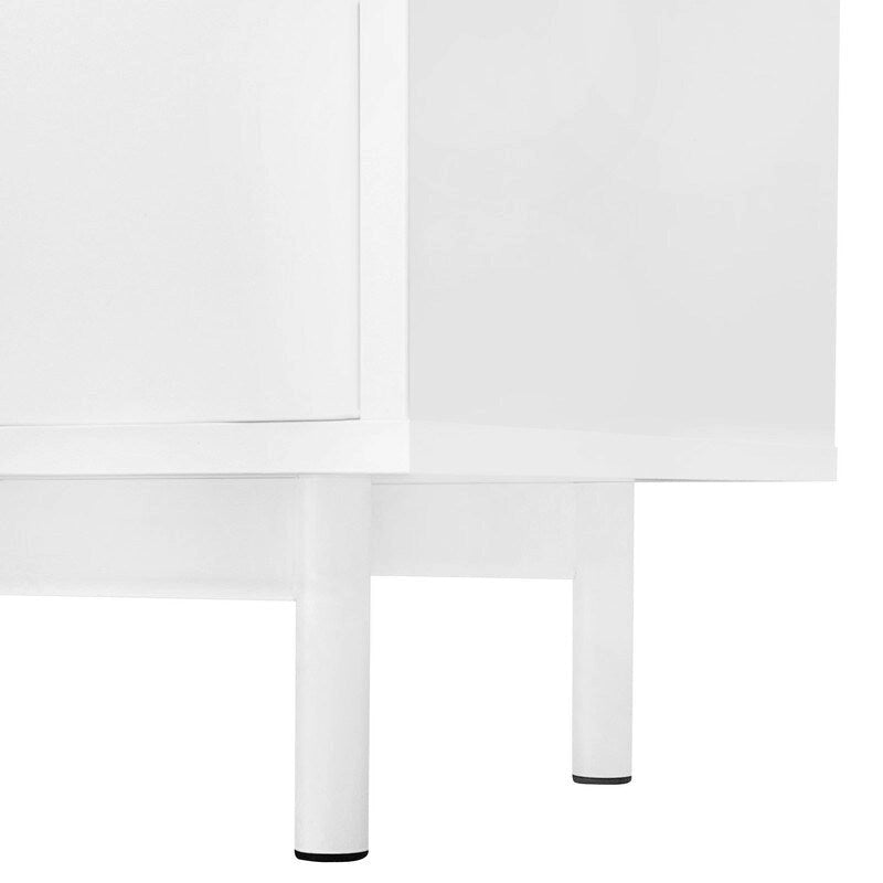 Meuble de rangement à motif ondulé avec 2 portes et 2 tiroirs