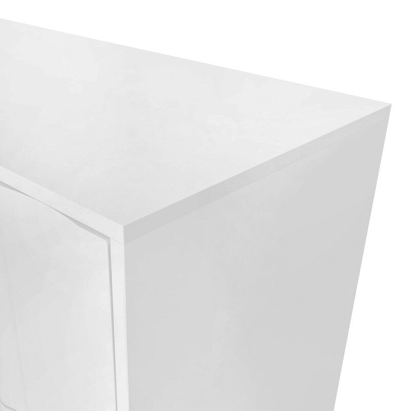 Meuble de rangement à motif ondulé avec 2 portes et 2 tiroirs