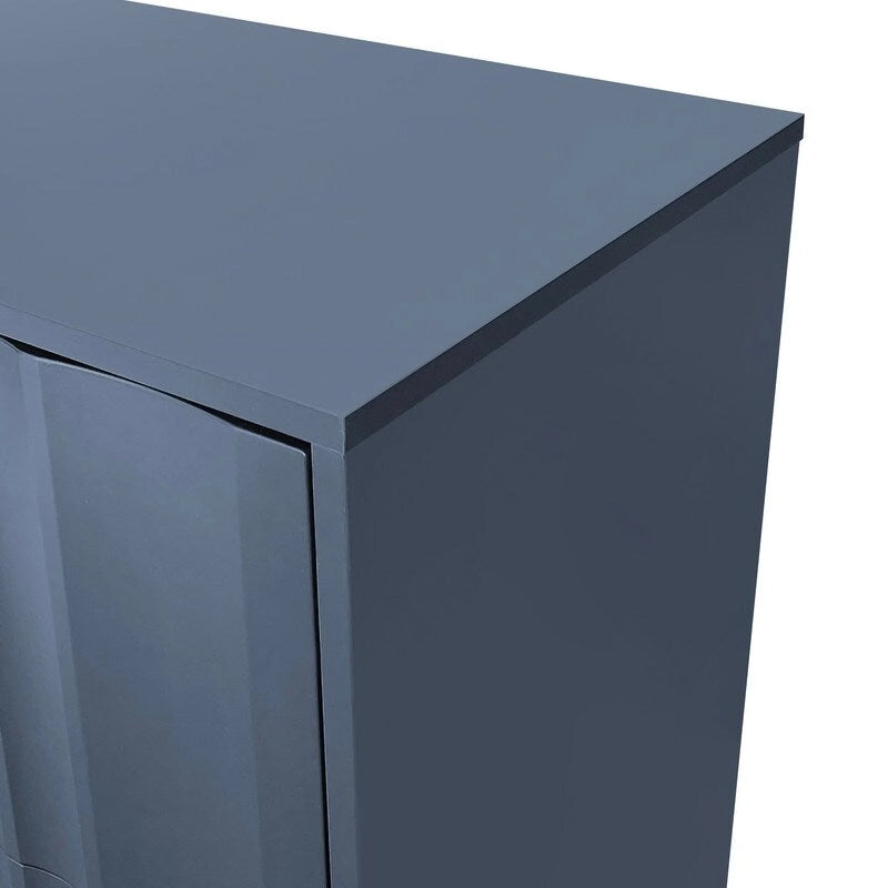 Meuble de rangement à motif ondulé avec 2 portes et 2 tiroirs
