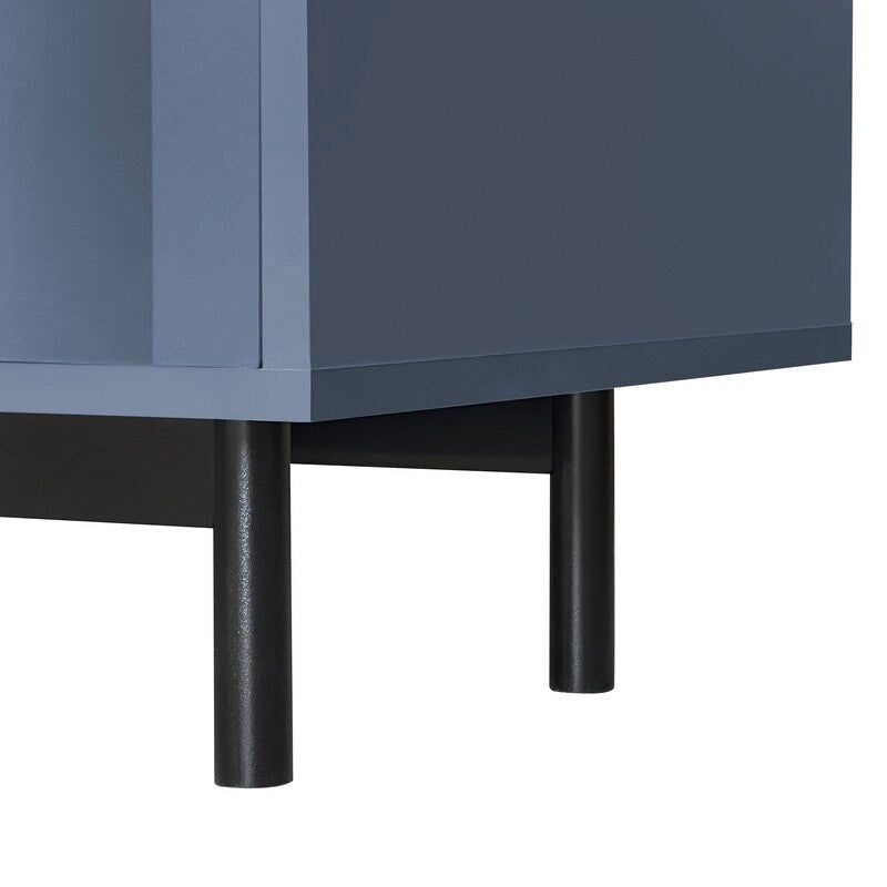 Meuble de rangement à motif ondulé avec 2 portes et 2 tiroirs