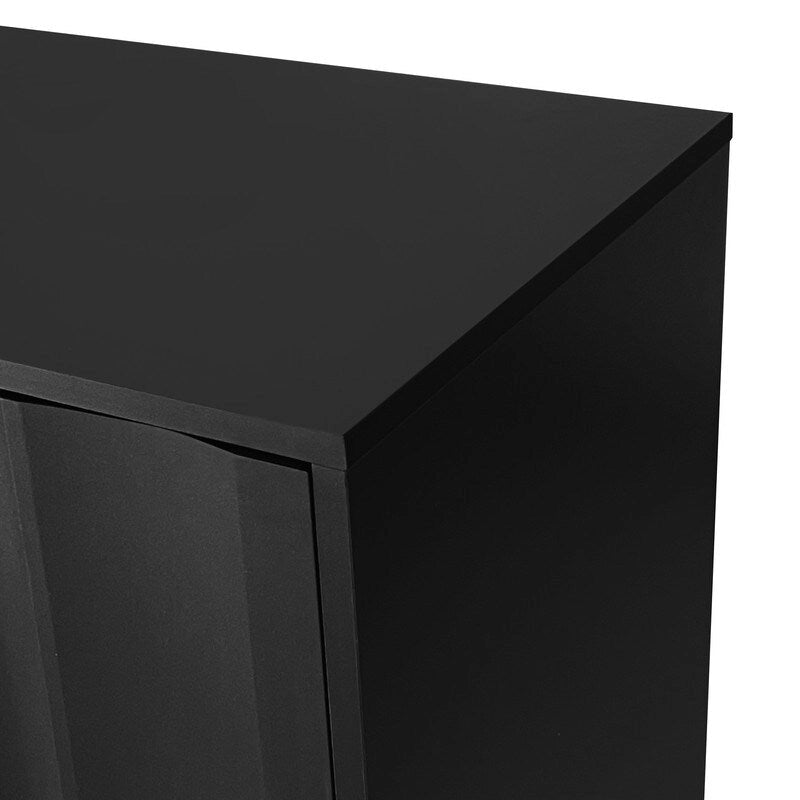 Meuble de rangement à motif ondulé avec 2 portes et 2 tiroirs