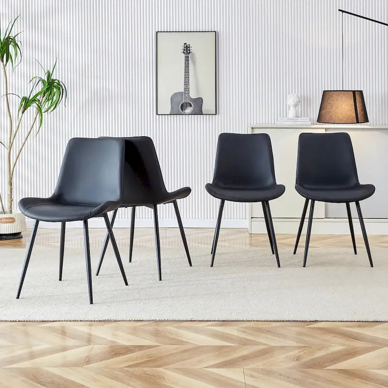 Chaise de salle à manger capitonnée avec pieds en métal