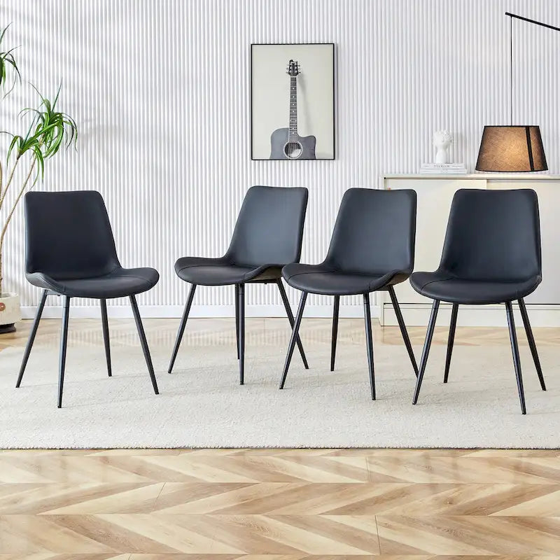 Chaise de salle à manger capitonnée avec pieds en métal