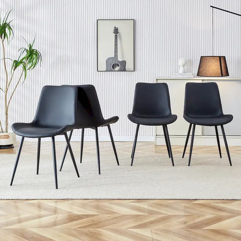 Chaise de salle à manger capitonnée avec pieds en métal