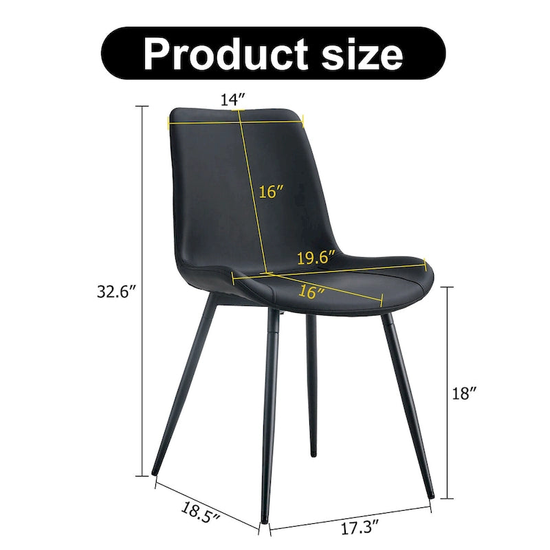 Chaise de salle à manger capitonnée avec pieds en métal