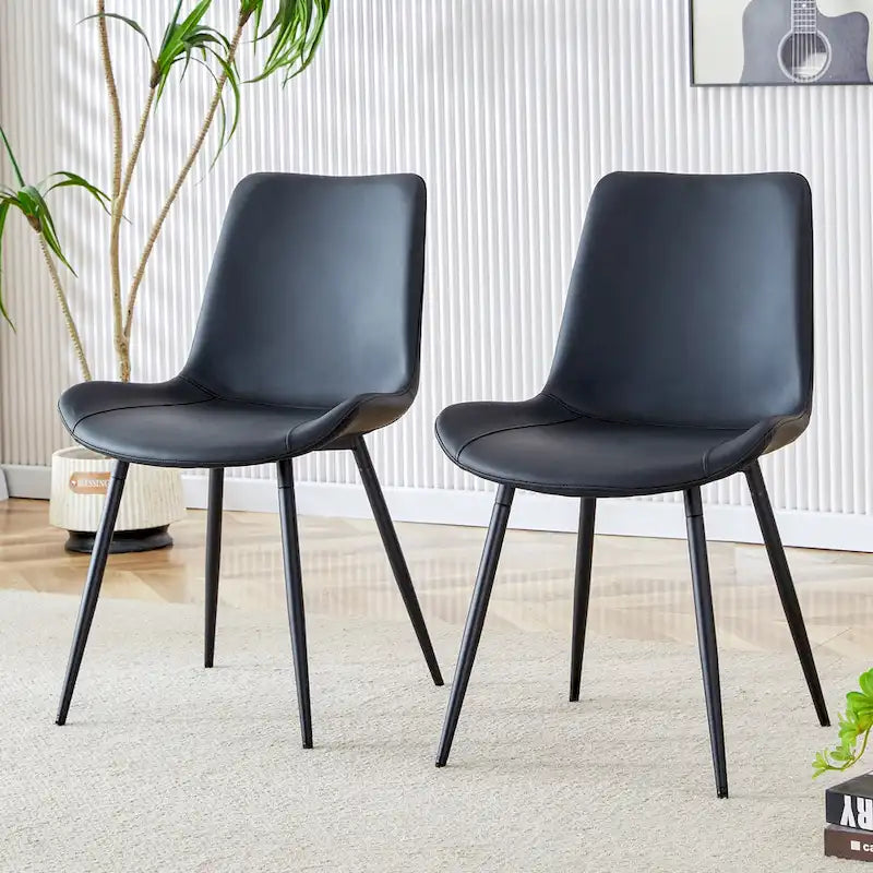 Chaise de salle à manger capitonnée avec pieds en métal