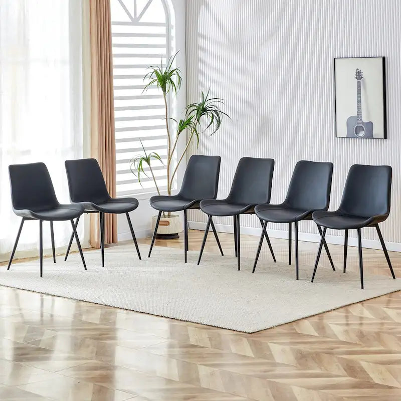Chaise de salle à manger capitonnée avec pieds en métal