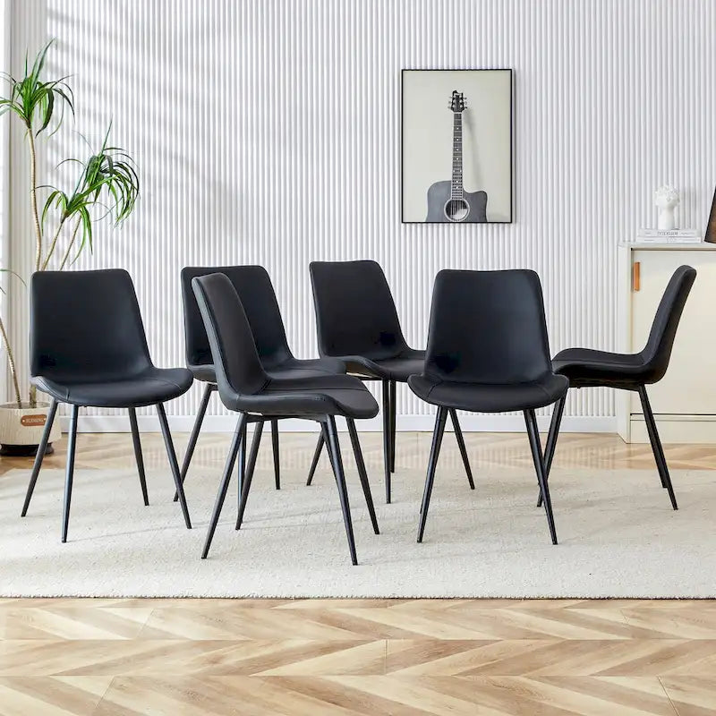 Chaise de salle à manger capitonnée avec pieds en métal