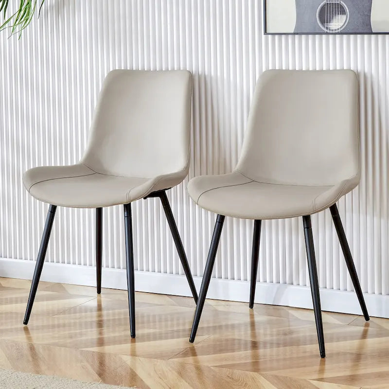 Chaise de salle à manger capitonnée avec pieds en métal