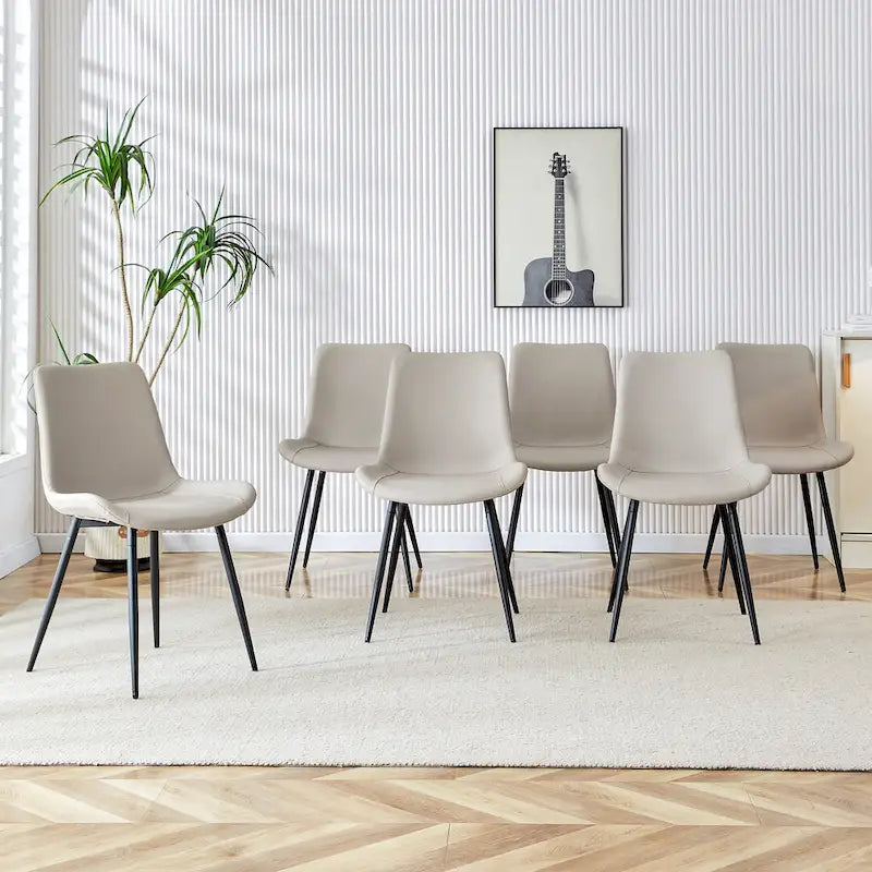 Chaise de salle à manger capitonnée avec pieds en métal