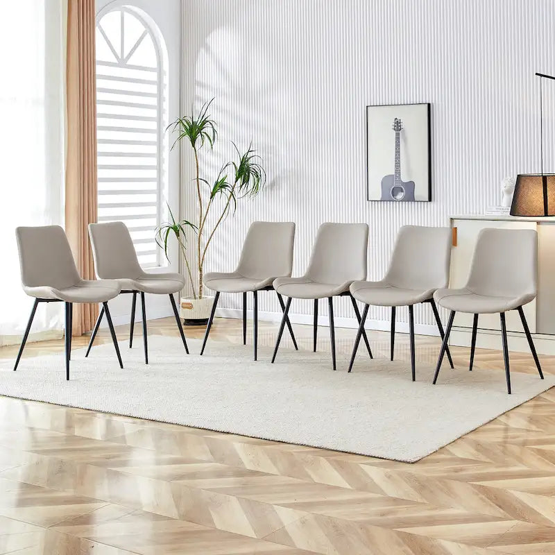 Chaise de salle à manger capitonnée avec pieds en métal