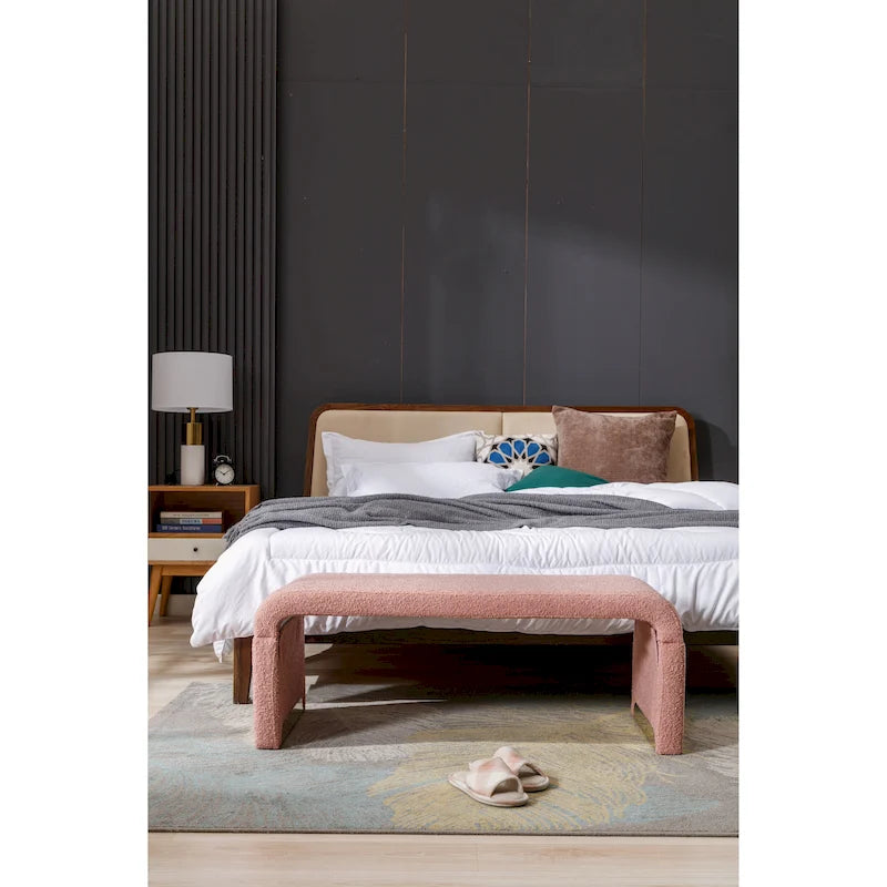 Banc avec pieds en métal doré
