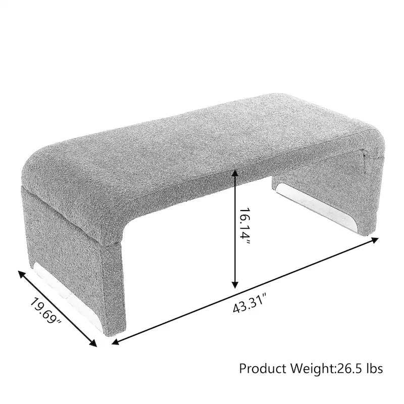 Banc avec pieds en métal doré