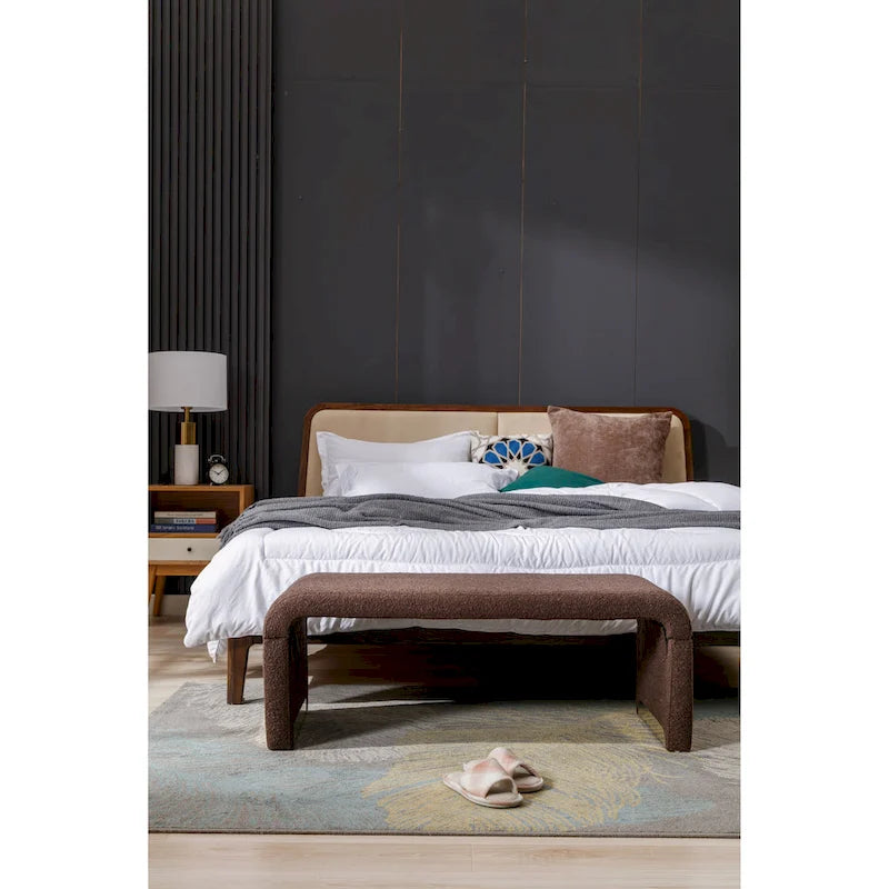 Banc avec pieds en métal doré
