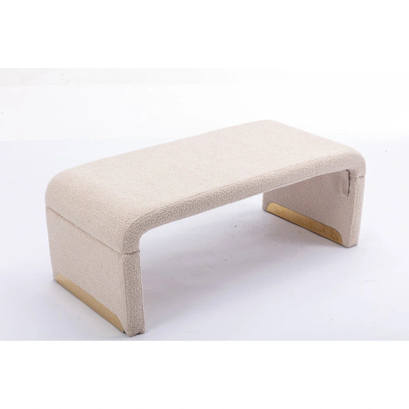 Banc avec pieds en métal doré